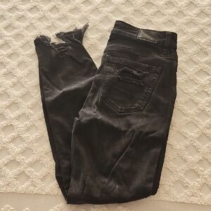 American Eagle Distressed Black Mom Jeans sz 0